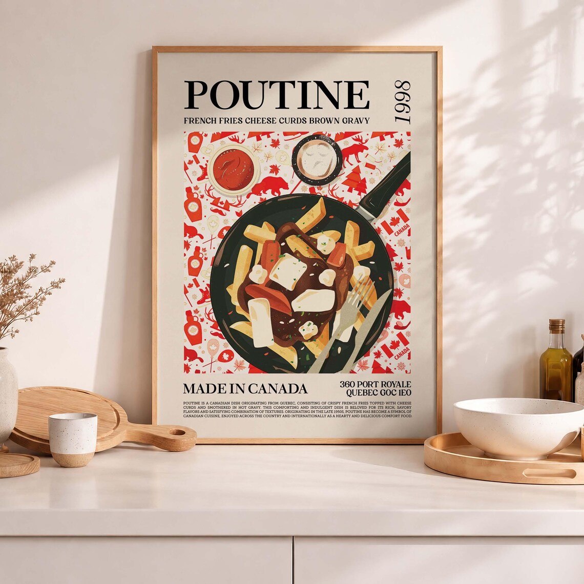 Poutine Canadian Food Art French Fries Cheese Curds Gravy Kitchen Poster