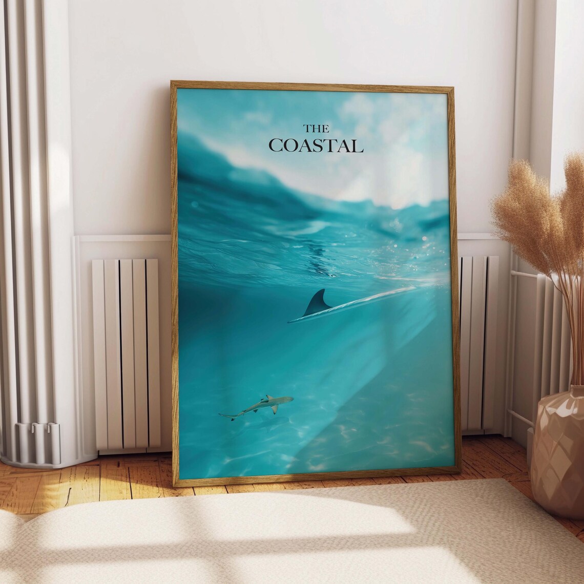 Shark Art Print, Coastal Ocean Beach House Decor