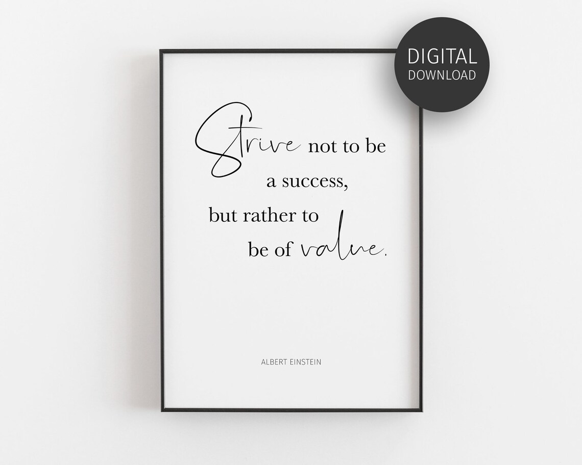 Albert Einstein Quote, Minimalist Classroom Art Print