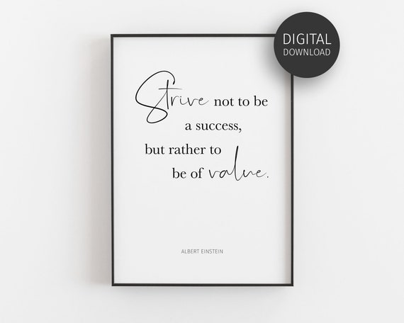 Albert Einstein Quote, Minimalist Classroom Art Print