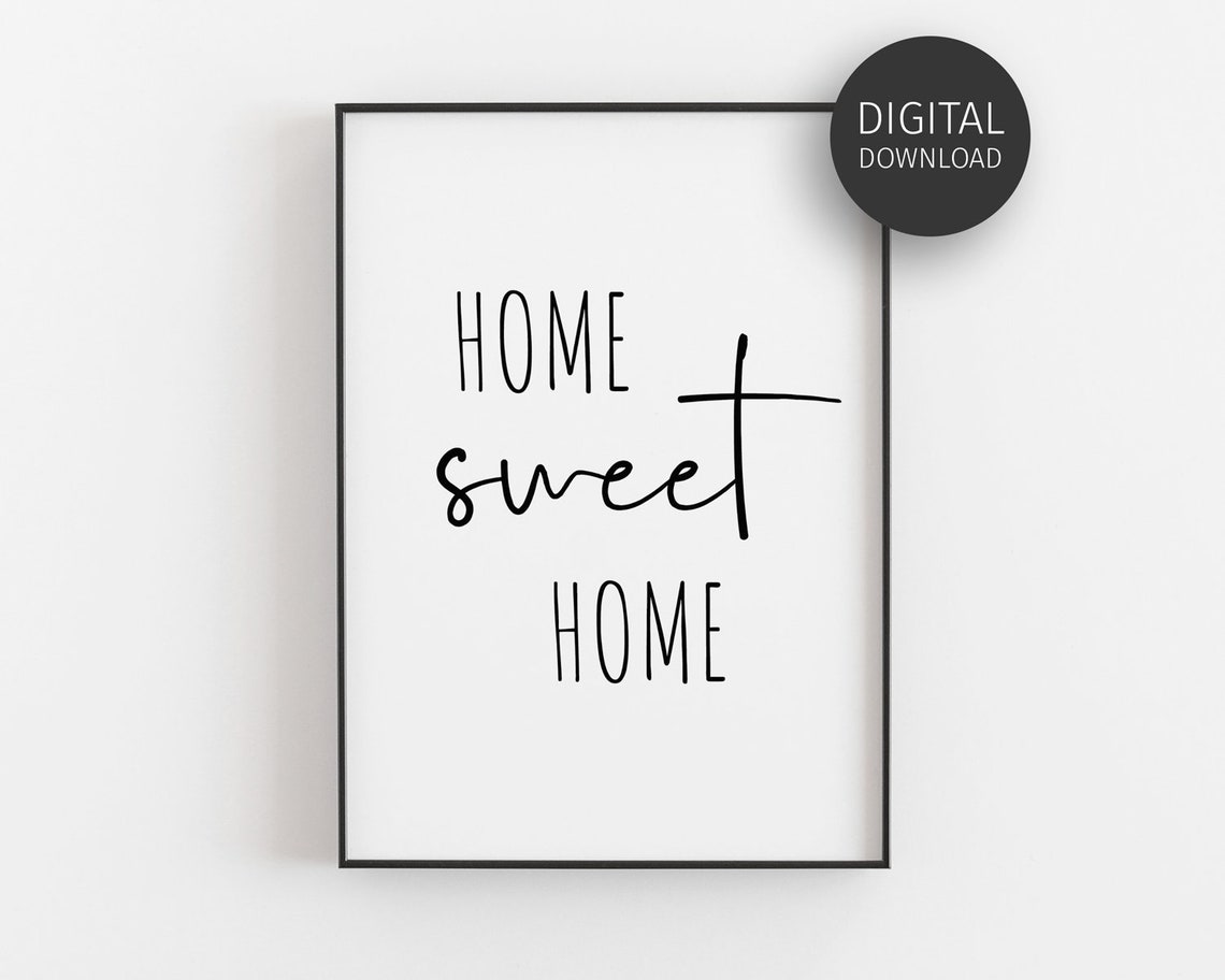 Home Sweet Home Mixed Lettering Modern Home Decor Quote Poster