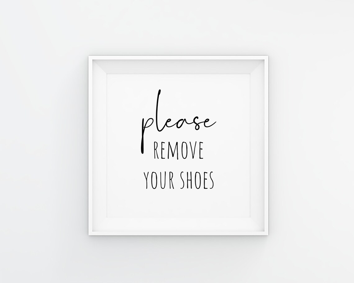 Please Remove Your Shoes Minimalist Typography Art Print - Image 3