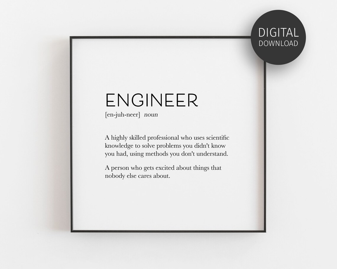 Engineer Definition Poster Print, Funny Gift - Image 2