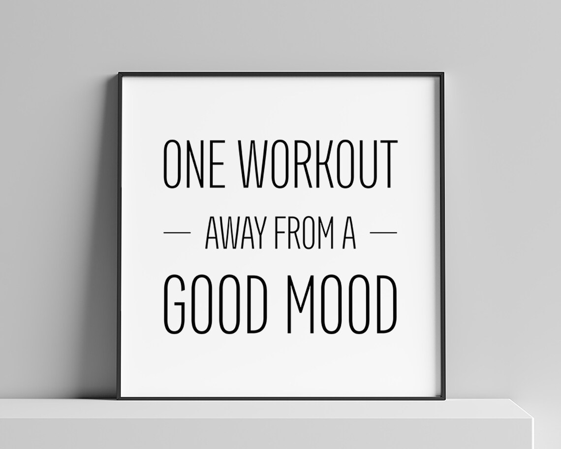 Black And White Fitness Quote Workout Motivation Art Print - Image 2