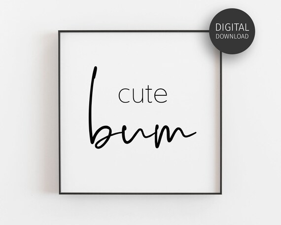 Cute Bum Bathroom Wall Art Nice Butt Print Bathroom Decor Wall Art Scandinavian Poster Calligraphy Minimalist