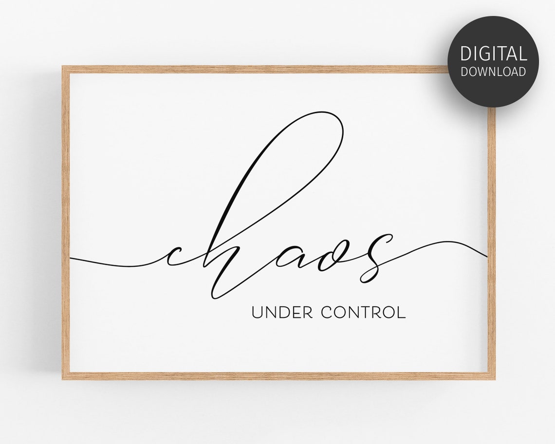 Chaos Under Control Script Typography Humorous Mom Life Poster - Image 3