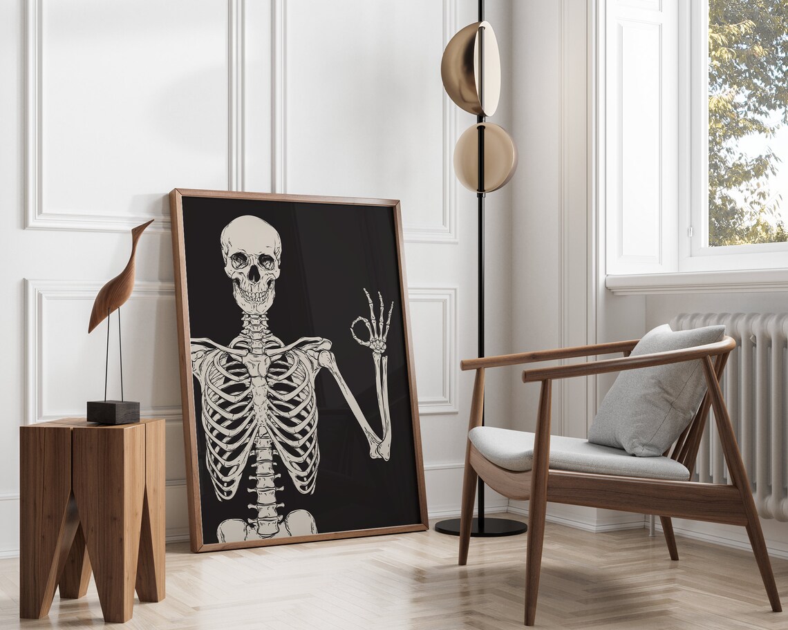 Skeleton Halloween Humour Poster, Spooky Decor - Image 3