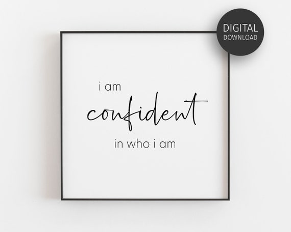 I Am Confident Kids Affirmation Quote Art Print