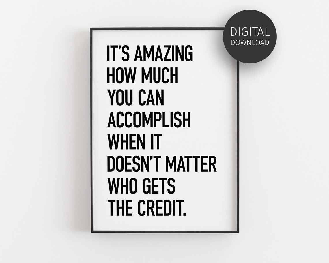 Teamwork Quote Office Wall Art Print, Workplace Decor