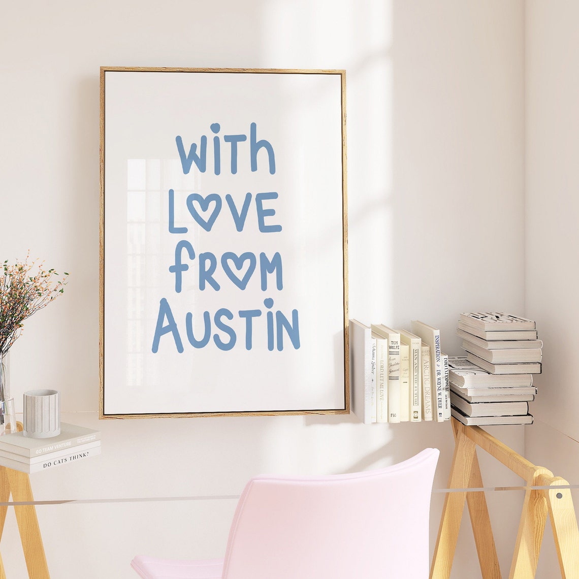 With Love From Austin Handwritten Travel Typography Wall Poster - Image 3