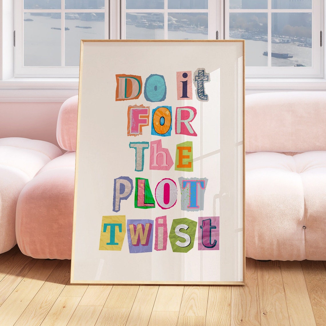 Do It For The Plot Twist Colorful Cutout Lettering Quote Poster - Image 5