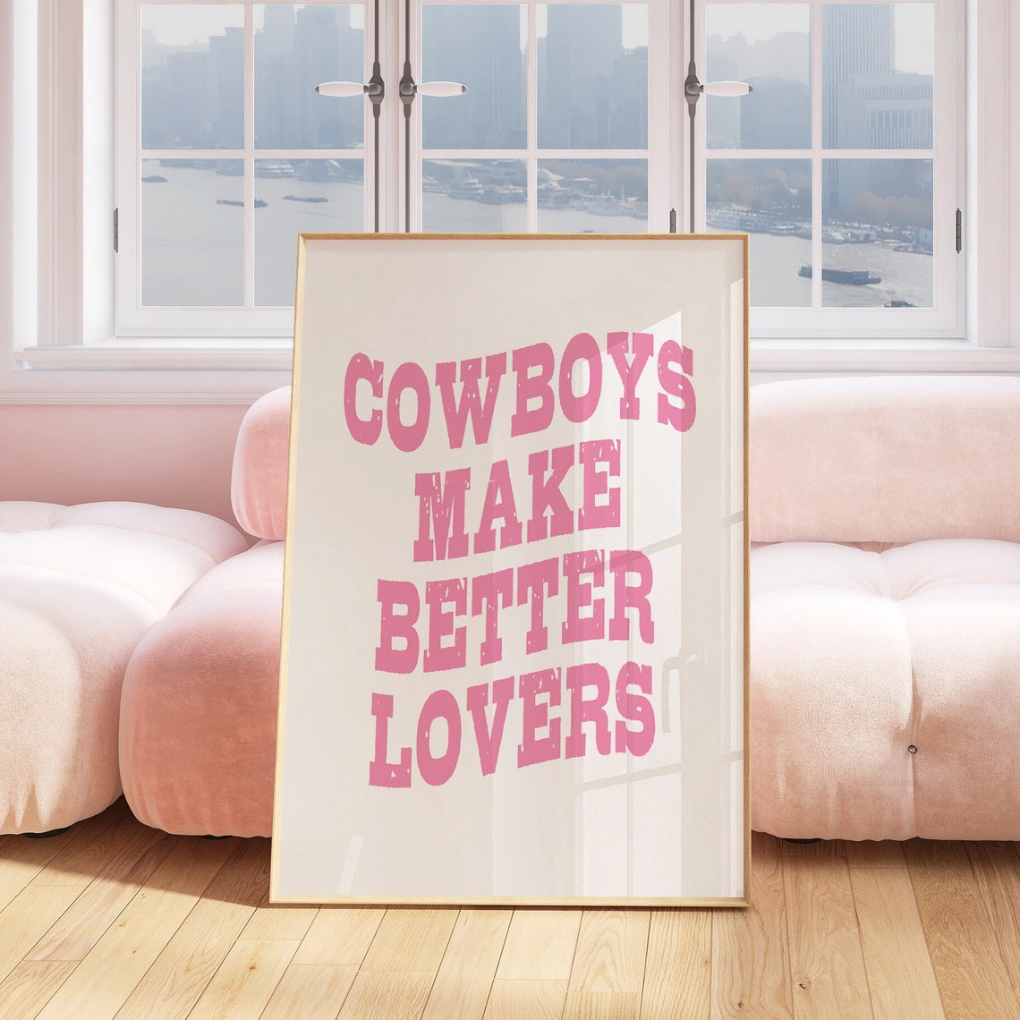 Cowboys Make Better Lovers Pink Western Quote Typography Poster - Image 5