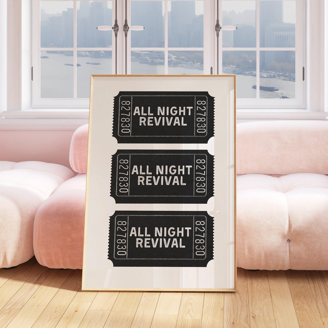 All Night Revival Wall Art Trendy Cowgirl Wall Art Cowgirl Coastal Black Western Inspired Wall Art Trendy College Gallery Wall Art Poster - Image 4