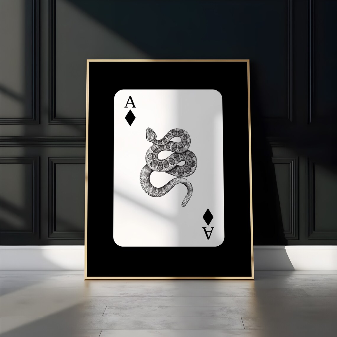 Western Gothic Snake Playing Card Art Print - Image 5