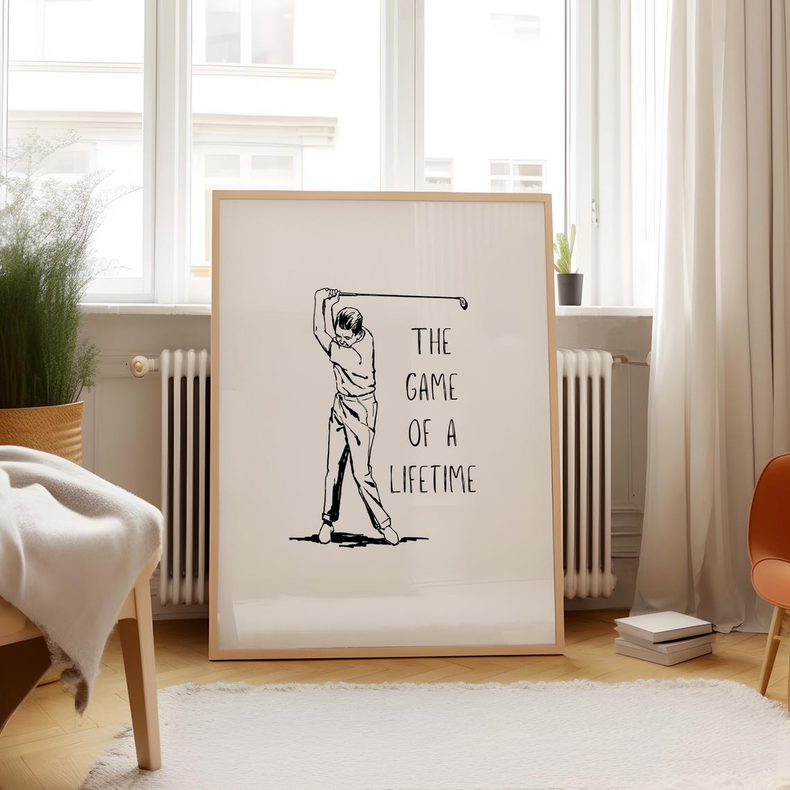 Vintage Golfer Sketch The Game Of A Lifetime Quote Golf Poster - Image 2