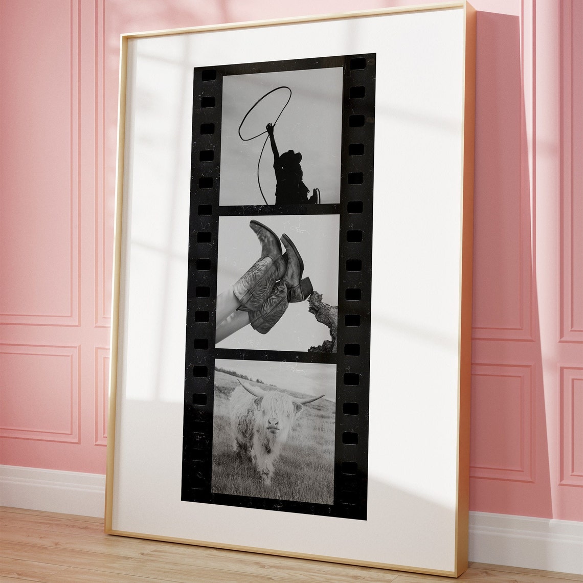 Western Cowgirl Room Decor Wall Art Cowgirl Wall Art Western Film Strip Cowgirl Inspired Wall Art Trendy Gallery Wall Art Poster