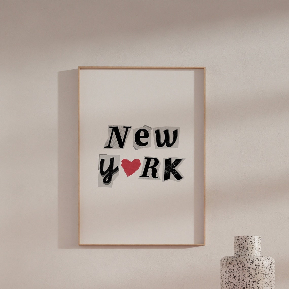 New York Print Poster Wall Art Ny New York Art Minimalist Ny Art Heart Art New York Print New York Big Apple Wall Art Print Art - Image 2