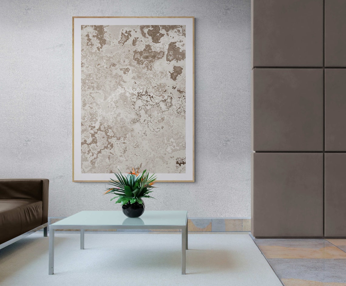Beige Bronze Marble Abstract Texture Neutral Boho Art Poster - Image 5