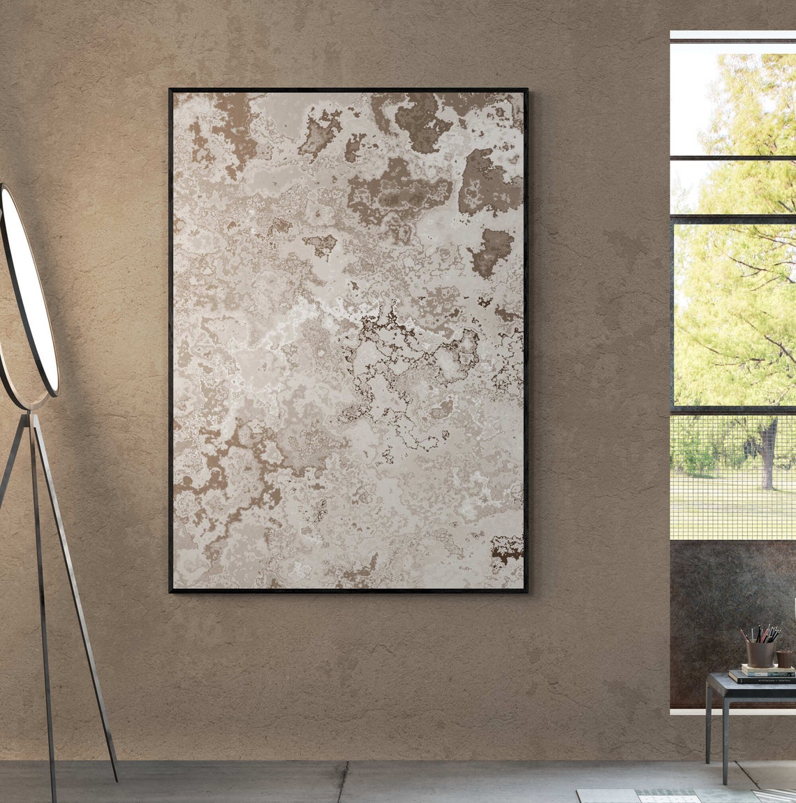 Beige Bronze Marble Abstract Texture Neutral Boho Art Poster - Image 6