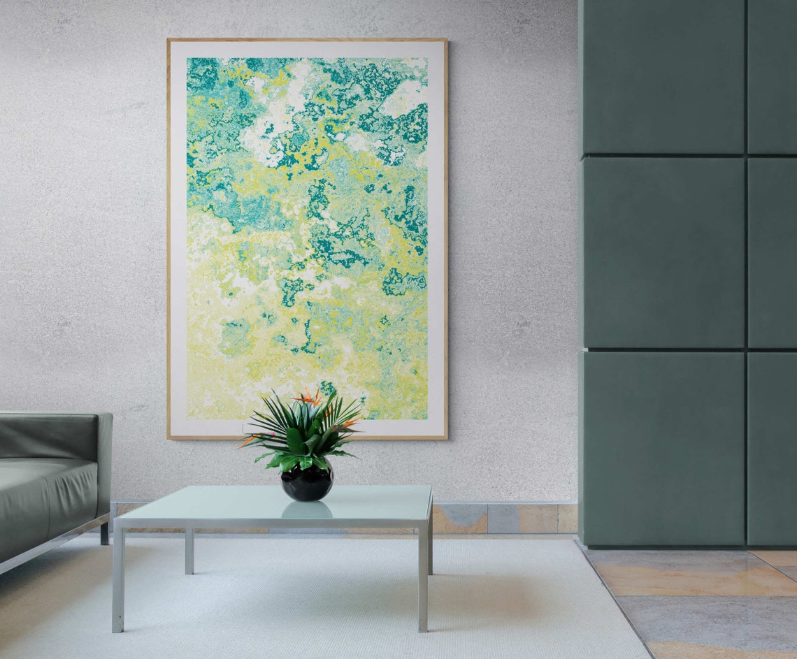 Yellow Turquoise Marble Abstract Bright Boho Modern Art Poster - Image 7