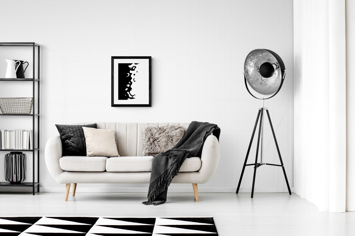 Black White Abstract Flow Organic Bold Minimal Modern Art Poster - Image 3