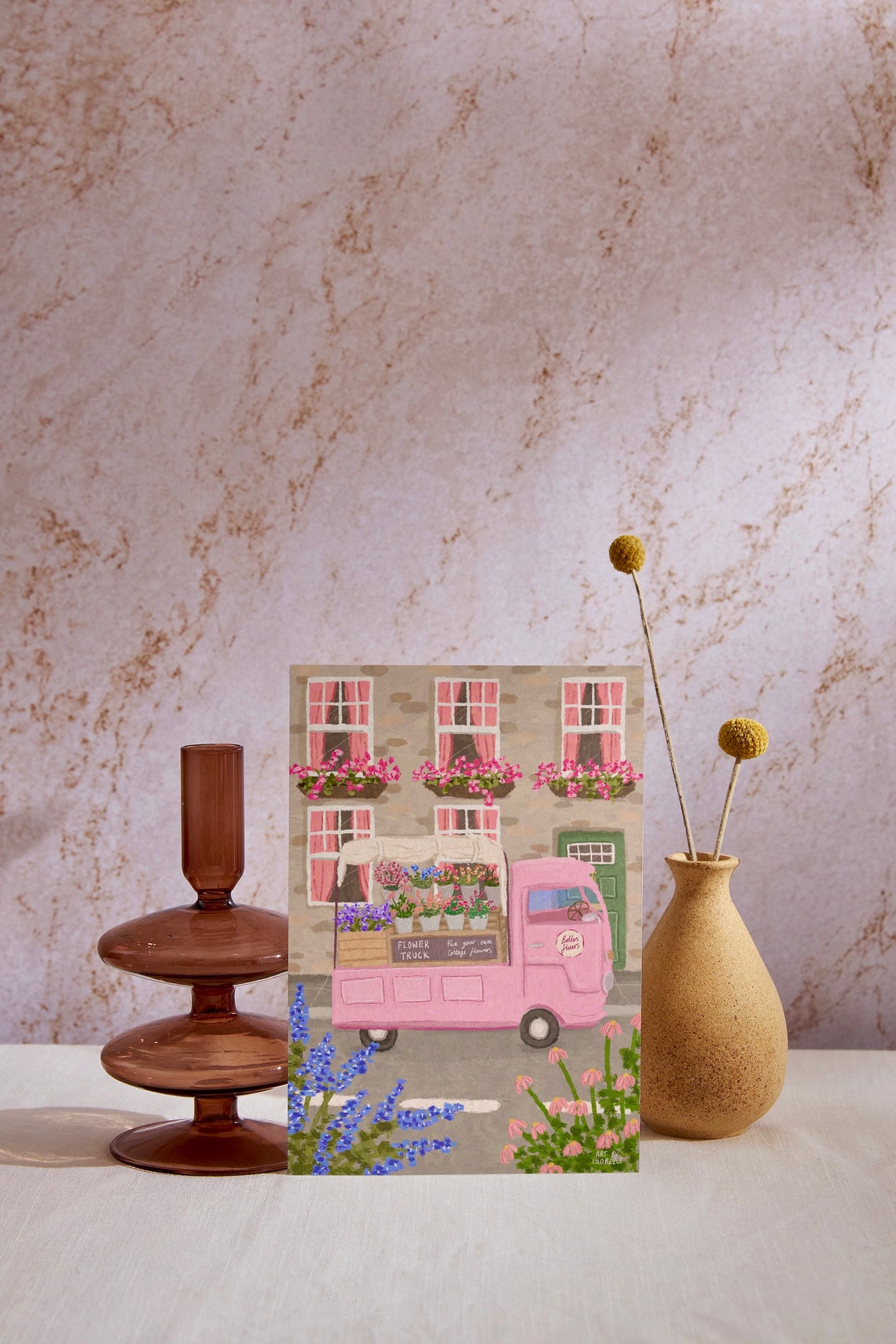 Flower Truck Vintage Travel Poster - Image 2