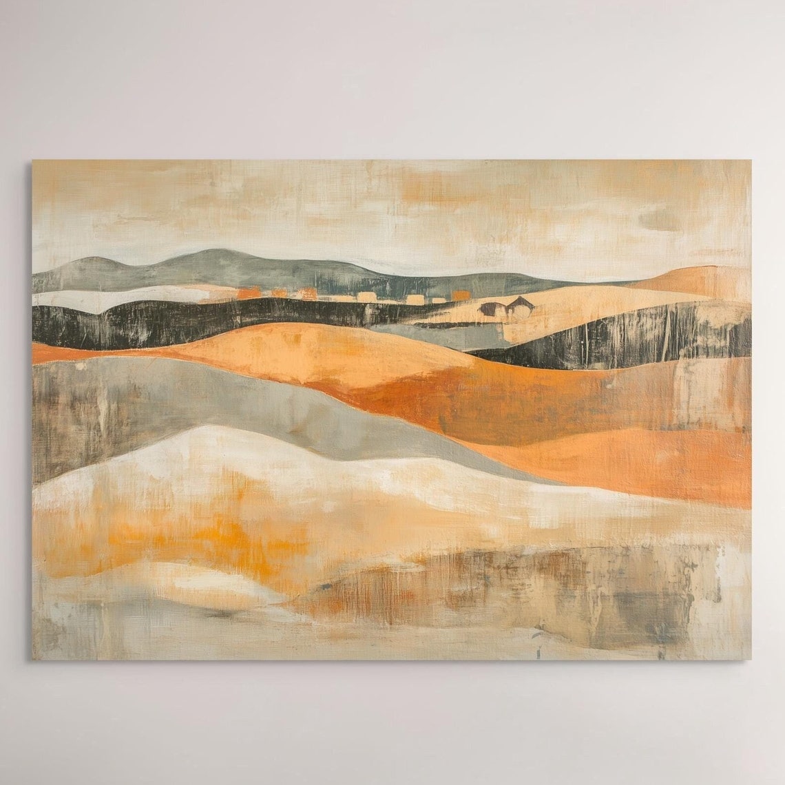 Abstract Desert Rolling Hills Warm Beige Terracotta Landscape Poster - Image 6