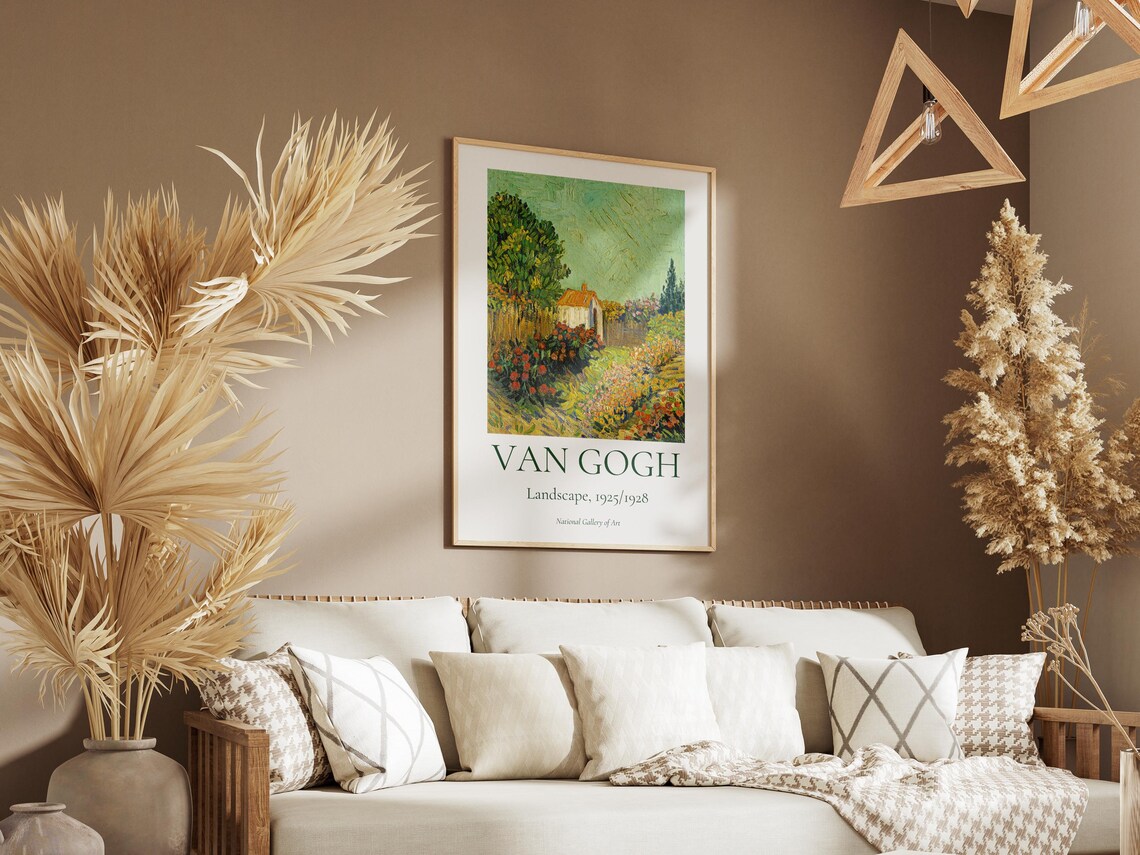 Van Gogh Landscape Cottage Garden Red Dahlias 1925 Exhibition Poster - Image 3