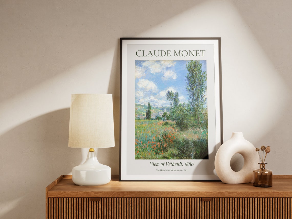 Claude Monet Art Print View Of Vtheuil Monet Exhibition Poster Monet Painting Vintage Home Poster Famous Artist Posters - Image 5