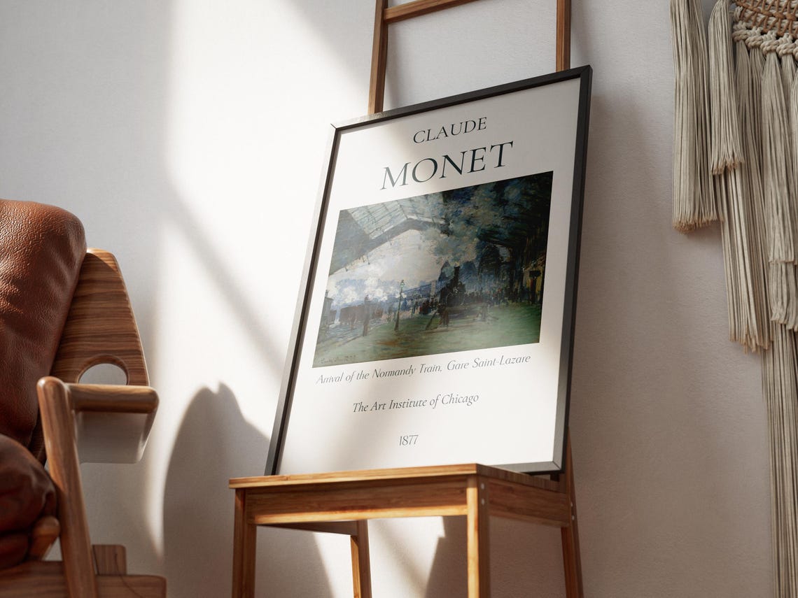 Claude Monet Art Print Normandy Train Gare Saint Lazare Monet Exhibition Poster Monet Paintings Famous Artist Poster Impressionist Art - Image 5