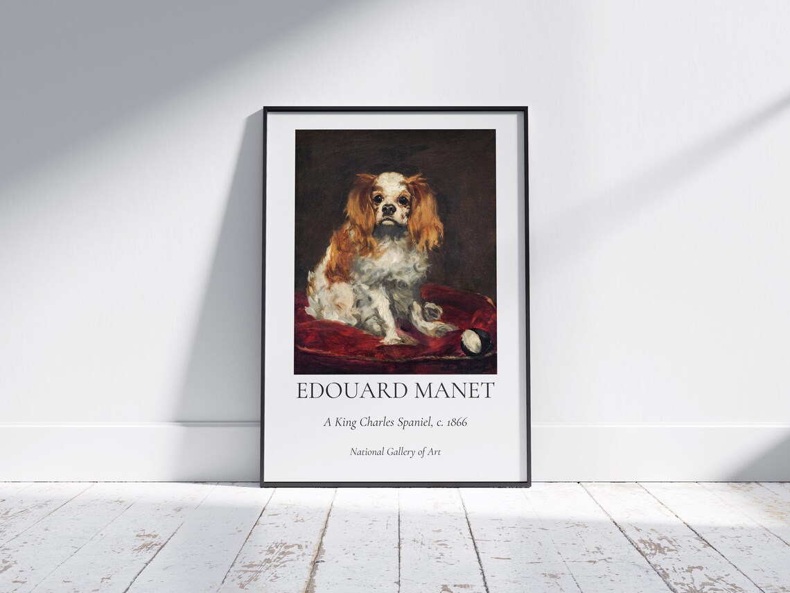 Manet A King Charles Spaniel 1866 Vintage Dog Portrait Art Poster - Image 6