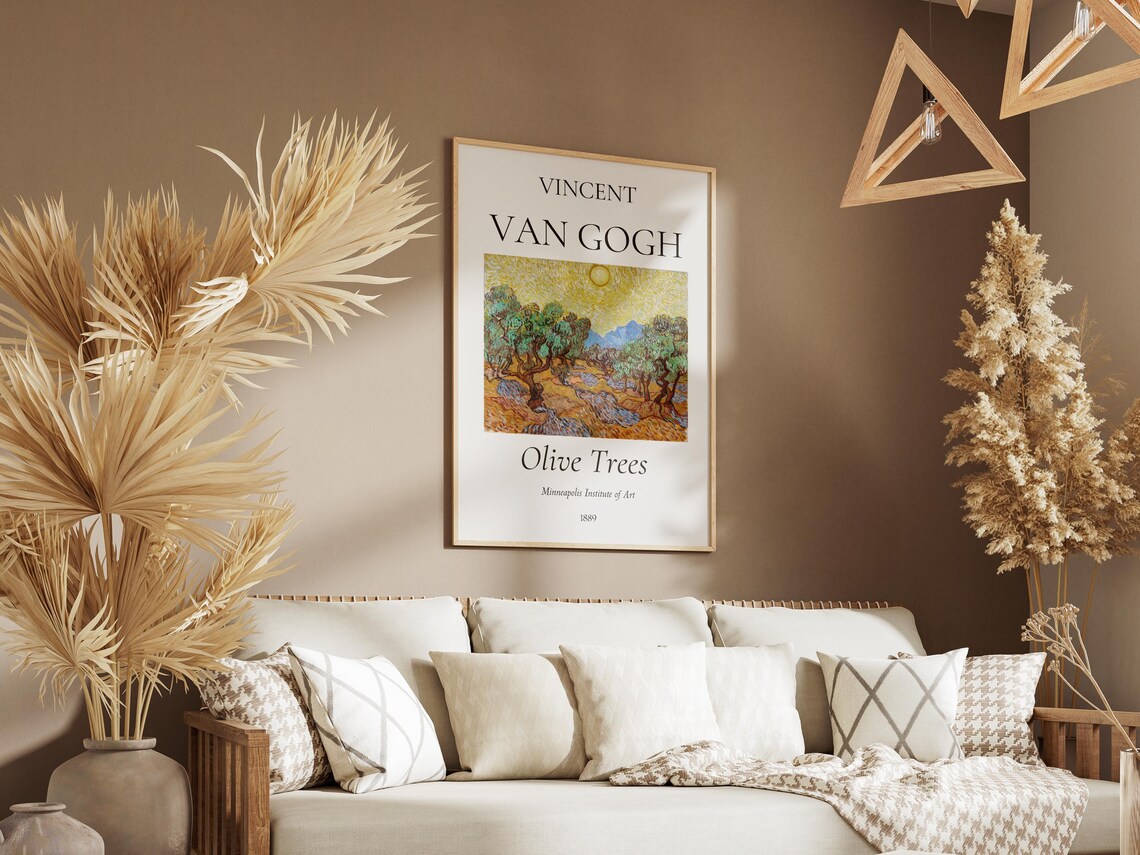 Van Gogh Art Print Olive Trees Van Gogh Exhibition Poster Van Gogh Painting Nature Landscape Art Trees Wall Art Museum Poster - Image 3
