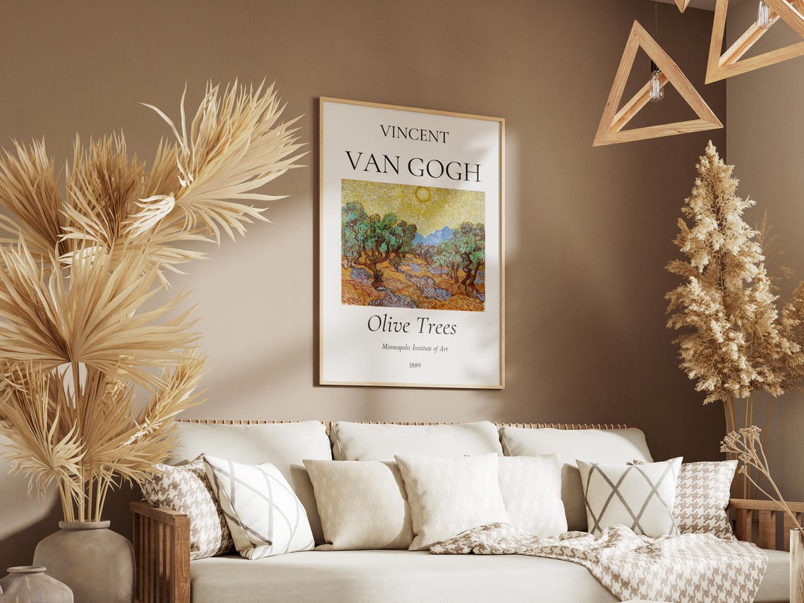 Van Gogh Olive Trees 1889 Golden Sun Yellow Landscape Art Poster - Image 3