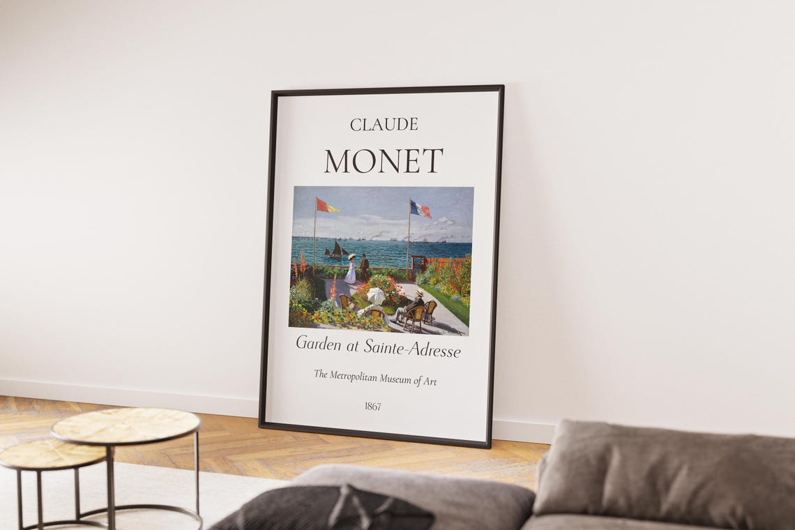 Claude Monet Art Print Garden At Sainte Adresse Monet Exhibition Poster Monet Painting Vintage Home Poster Famous Artist Posters - Image 4
