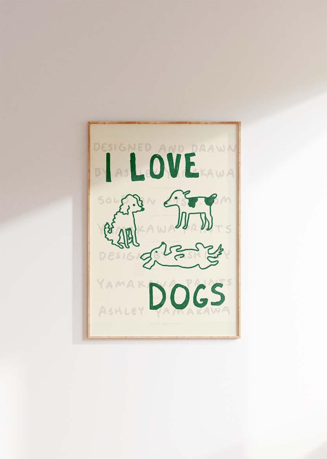 I Love Dogs Poster, Badly Drawn Dog Friends