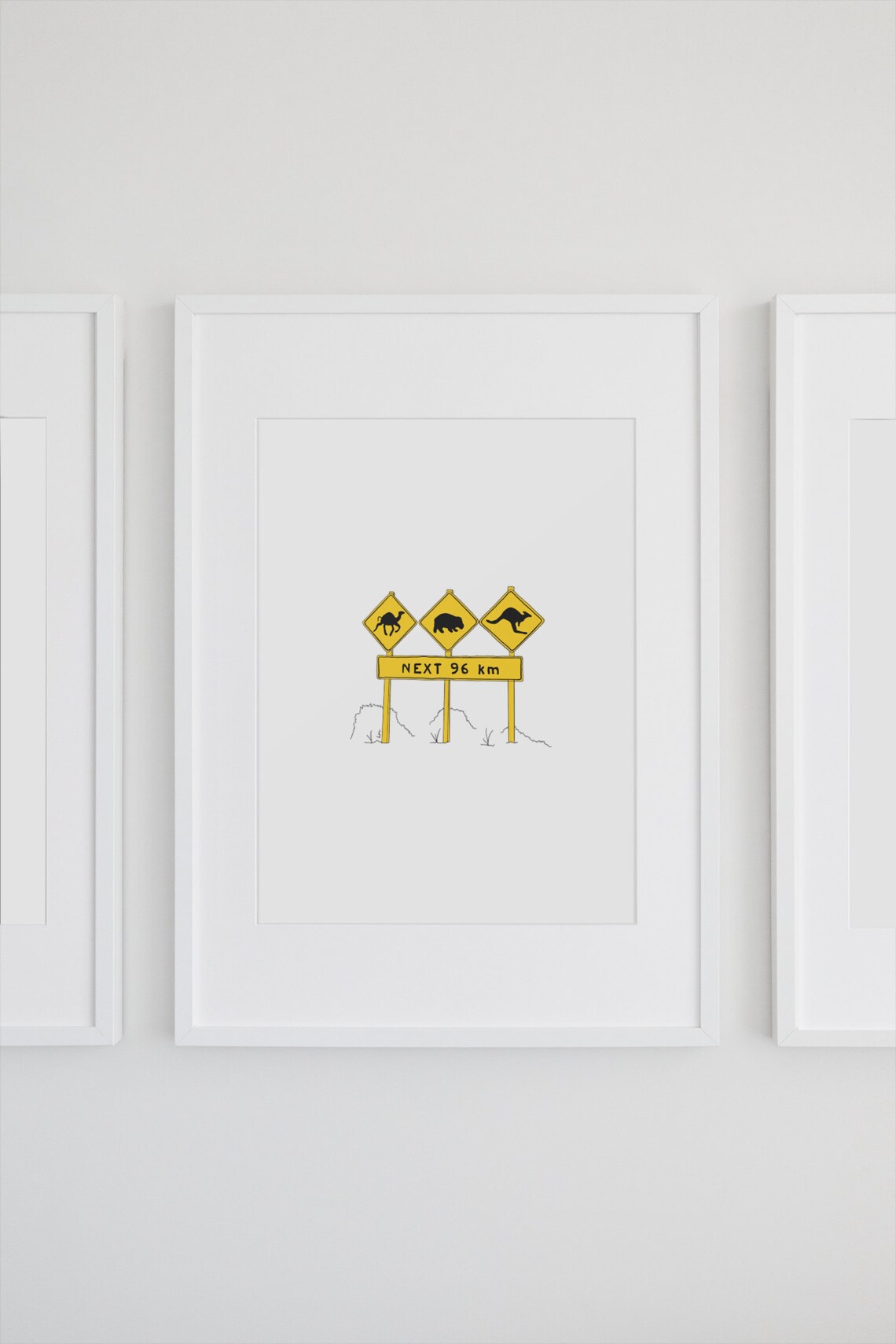Animals Crossing Illustration, Aussie Road Sign