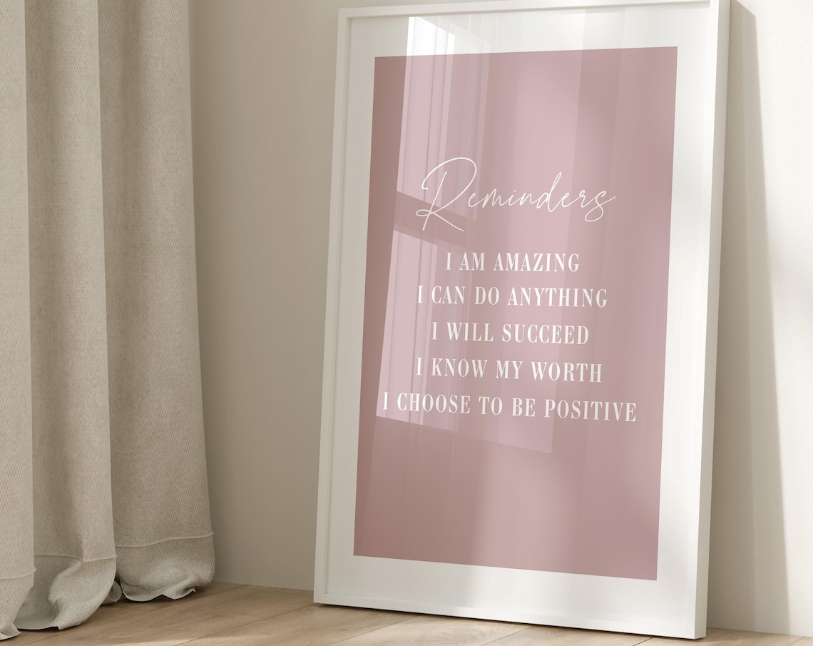 Reminders Motivational Typography Art Print