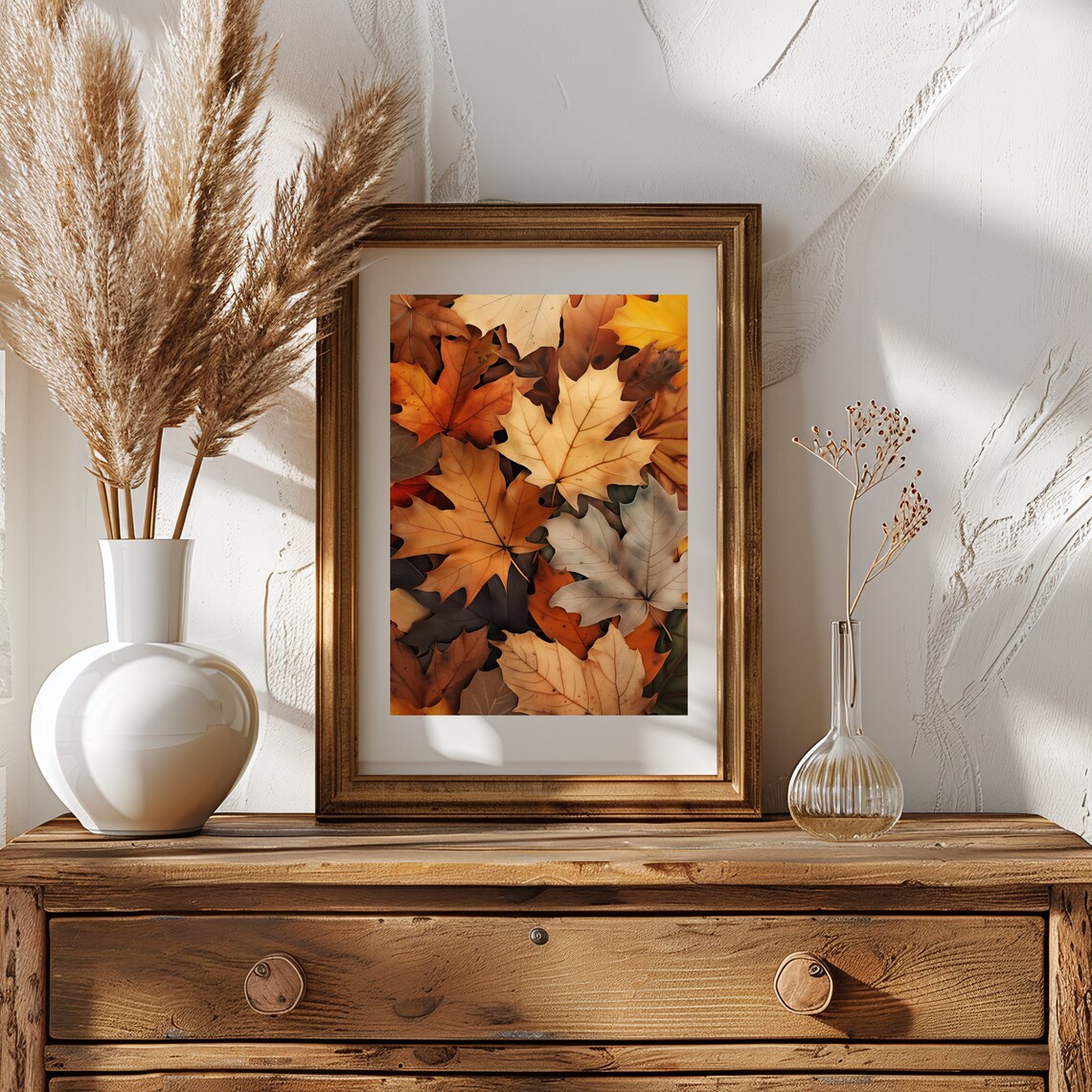 Autumn Maple Leaves Poster Fall Leaves Close Up Cozy Seasonal Nature Wall Decor - Image 2