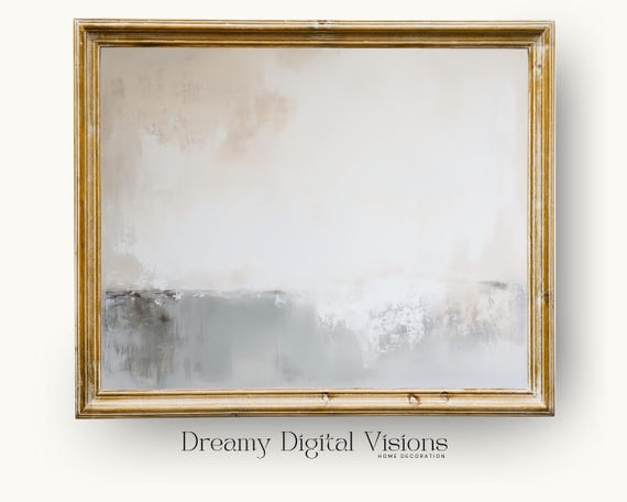 Soft Minimalist Abstract Painting In Neutral Beige And Grey Tones Calming Wall Decor Rustic Farmhouse Decor Neutral Abstract Print