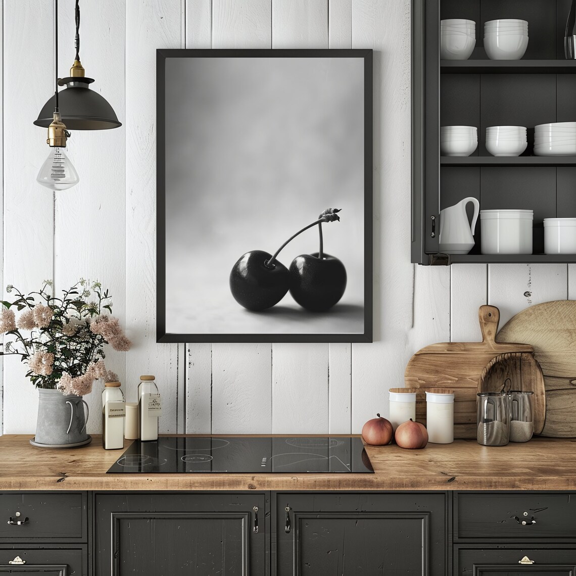 Cherry Poster, Minimalist Kitchen Decor Gift For Chef - Image 2
