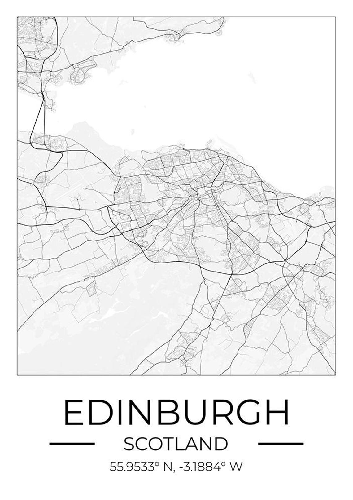 Edinburgh Scotland Square City Street Map Art Travel Gift Poster - Image 4