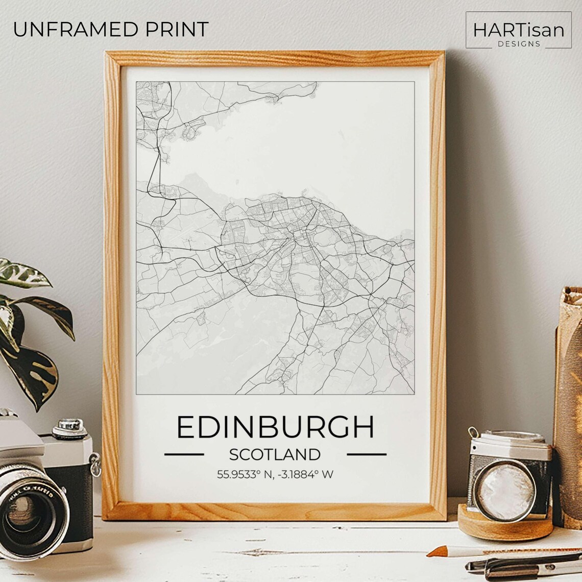 Edinburgh Scotland Square City Street Map Art Travel Gift Poster - Image 5