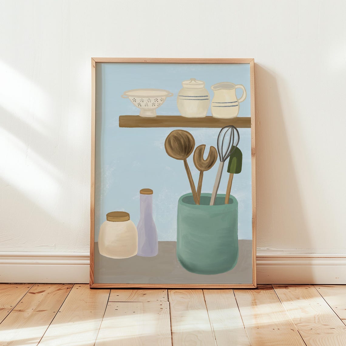 Kitchen Utensil Print, Scandi Wall Art