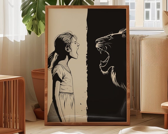 Be Brave Print Girls Empowerment Art Feminist Wall Art Black And White Print Moody Dorm Wall Decor Girly Print