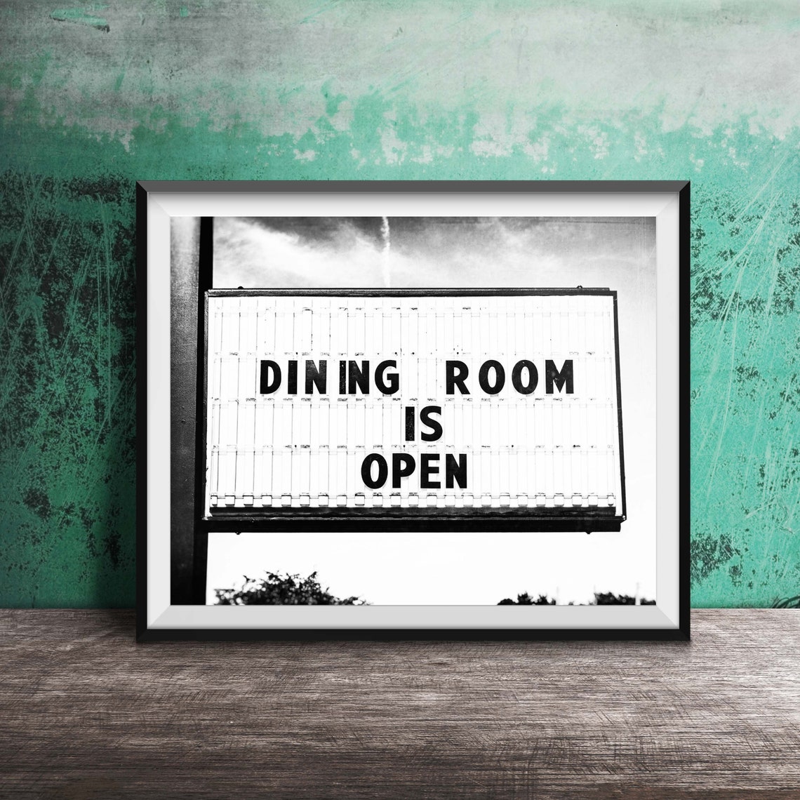 Dining Room Is Open Retro Readerboard Restaurant Sign Poster - Image 2