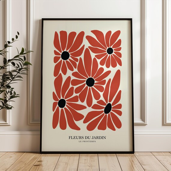Fleurs Du Jardin Le Printemps Red Flower Exhibition Art Poster