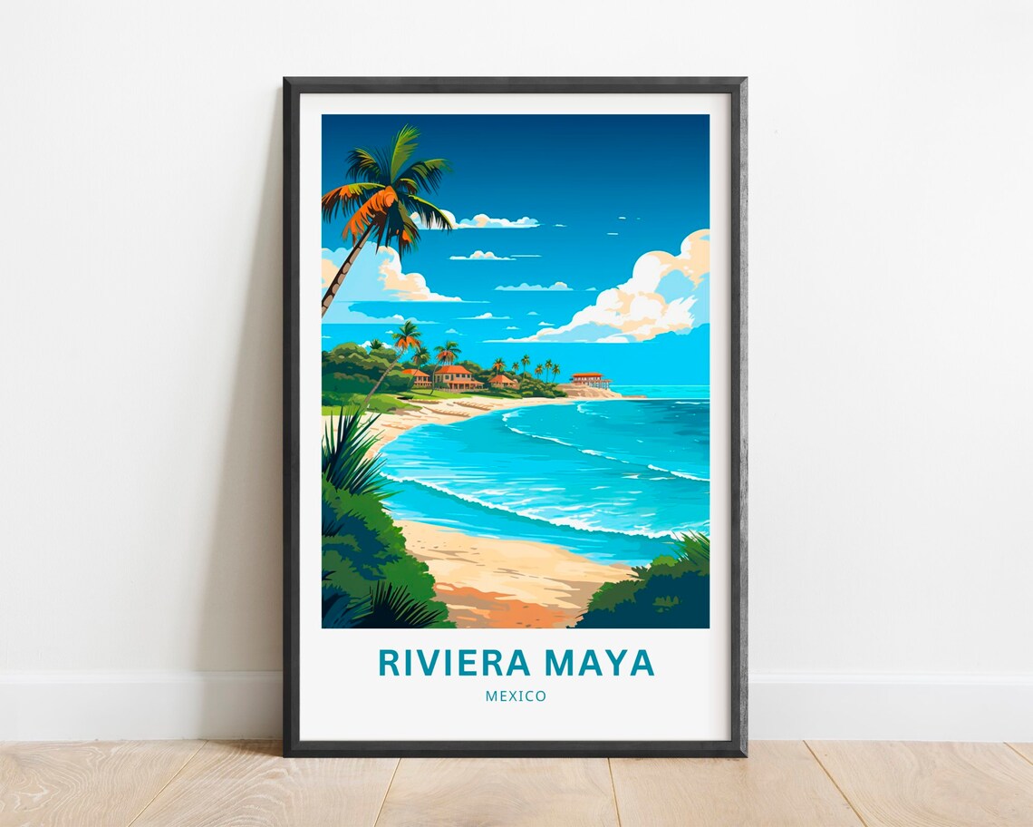 Riviera Maya Travel Poster, Mexico Wall Art