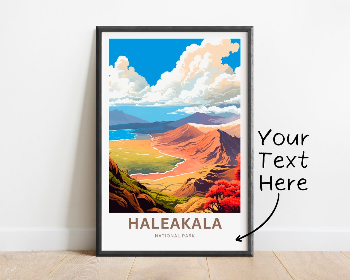 Personalized Haleakala National Park Crater Custom Text Poster