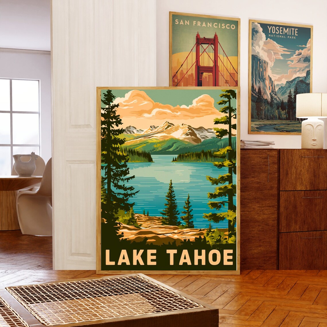 Lake Tahoe Vintage Travel Poster, California Wall Art - Image 5