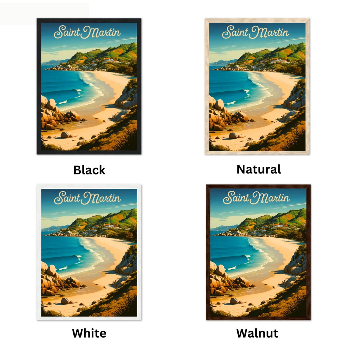 Saint Martin Vintage Travel Poster Saint Martin Print Caribbean Wall Art Framed Gift Caribbean Present - Image 4
